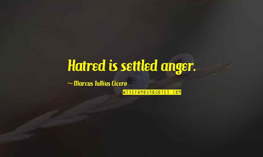 Number Thirteen Quotes By Marcus Tullius Cicero: Hatred is settled anger.