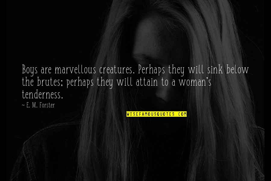 Numeracion Romana Quotes By E. M. Forster: Boys are marvellous creatures. Perhaps they will sink Numeracion Romana Quotes By E. M. Forster: Boys are marvellous creatures. Perhaps they will sink