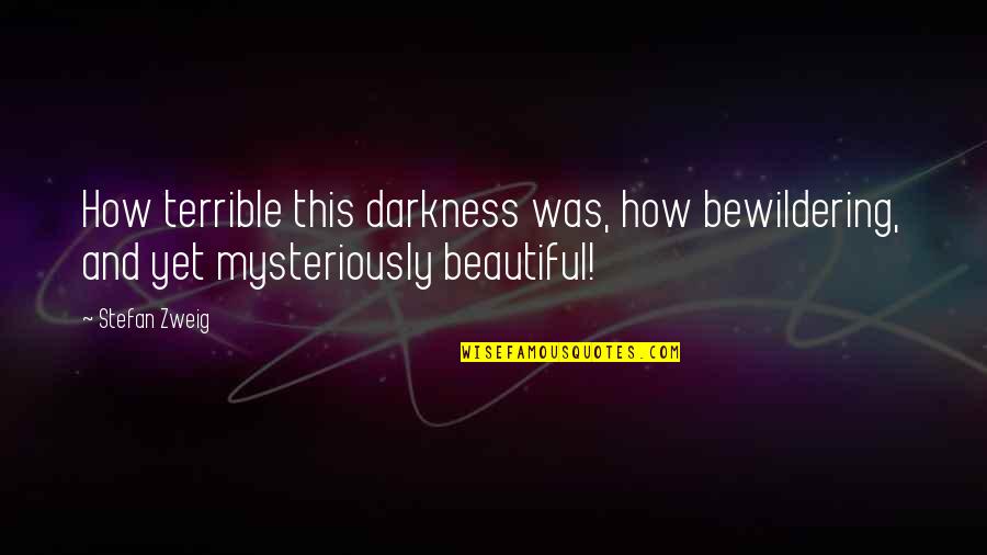 Numeste Patru Quotes By Stefan Zweig: How terrible this darkness was, how bewildering, and