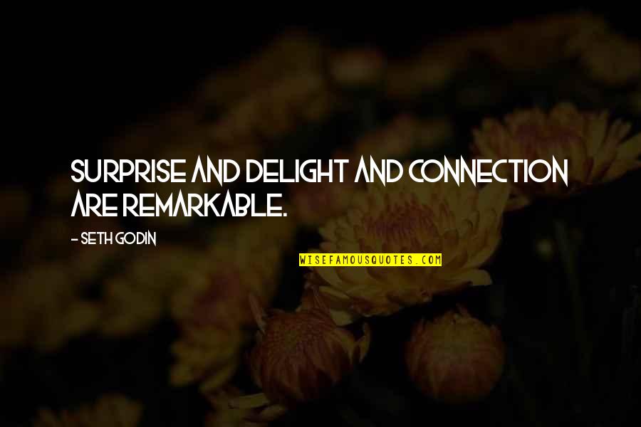 Nung Bata Ako Quotes By Seth Godin: Surprise and delight and connection are remarkable.