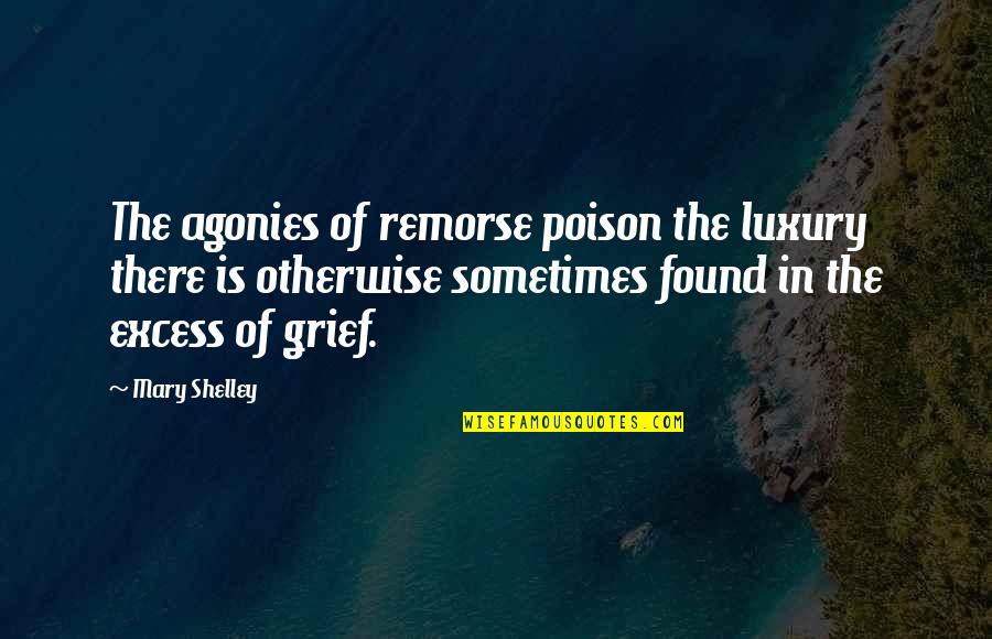 Nuori Sunscreen Quotes By Mary Shelley: The agonies of remorse poison the luxury there