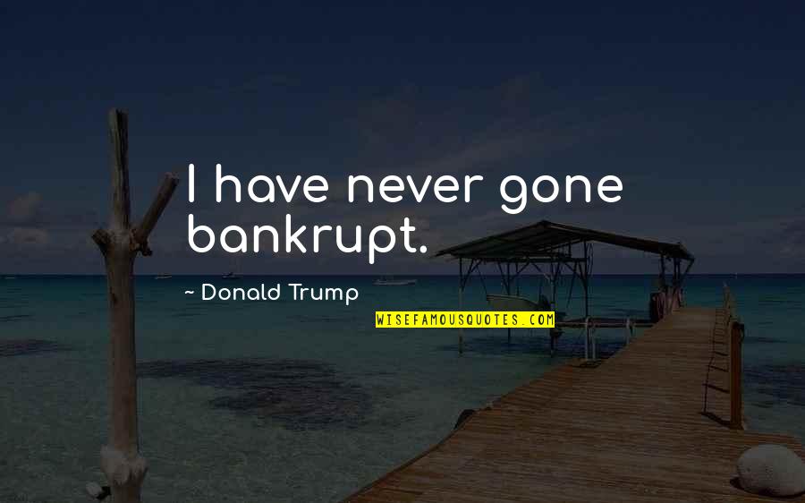 Nurse Inspirational Quotes By Donald Trump: I have never gone bankrupt.