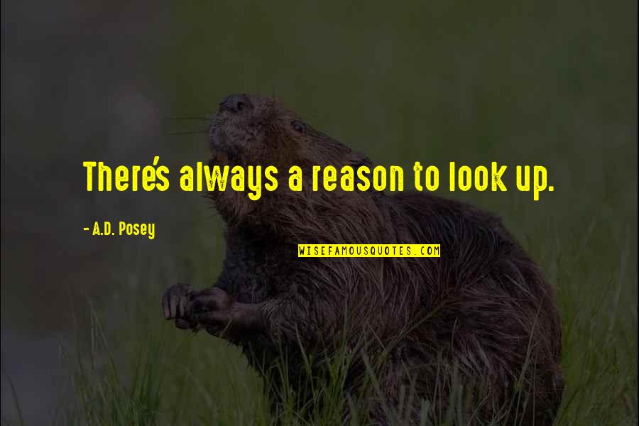 Nursing Career Quotes By A.D. Posey: There's always a reason to look up.