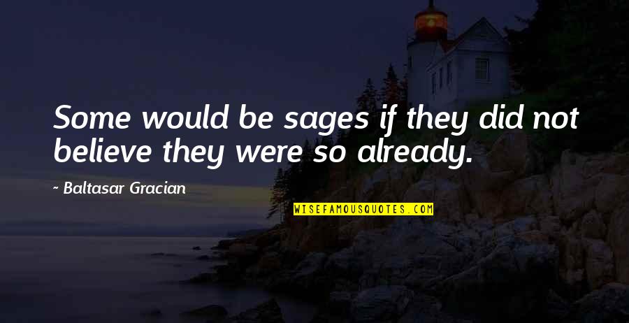 Nursing Documentation Quotes By Baltasar Gracian: Some would be sages if they did not