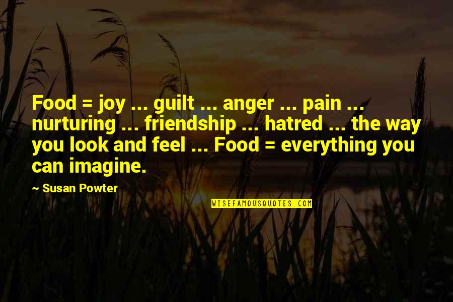 Nurturing Friendship Quotes By Susan Powter: Food = joy ... guilt ... anger ...