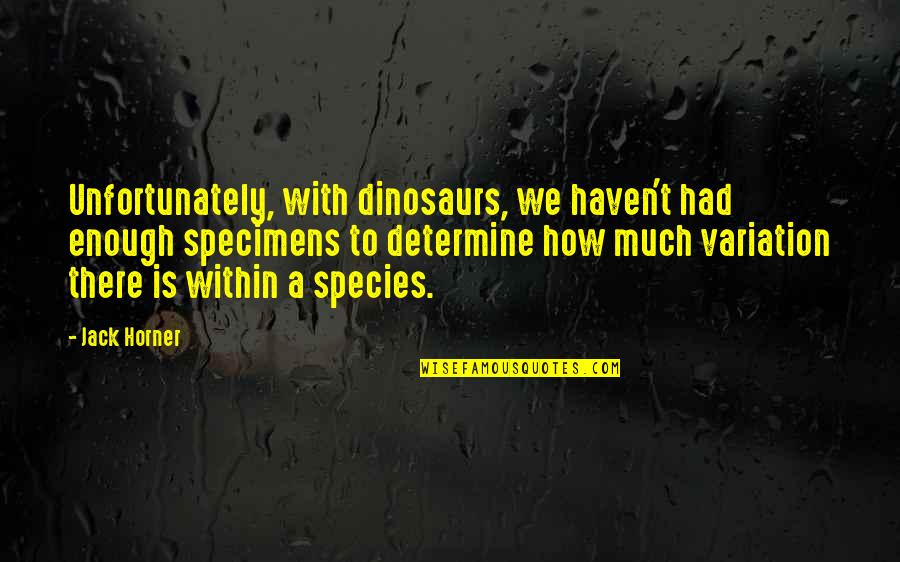 Nurul Aini Quotes By Jack Horner: Unfortunately, with dinosaurs, we haven't had enough specimens