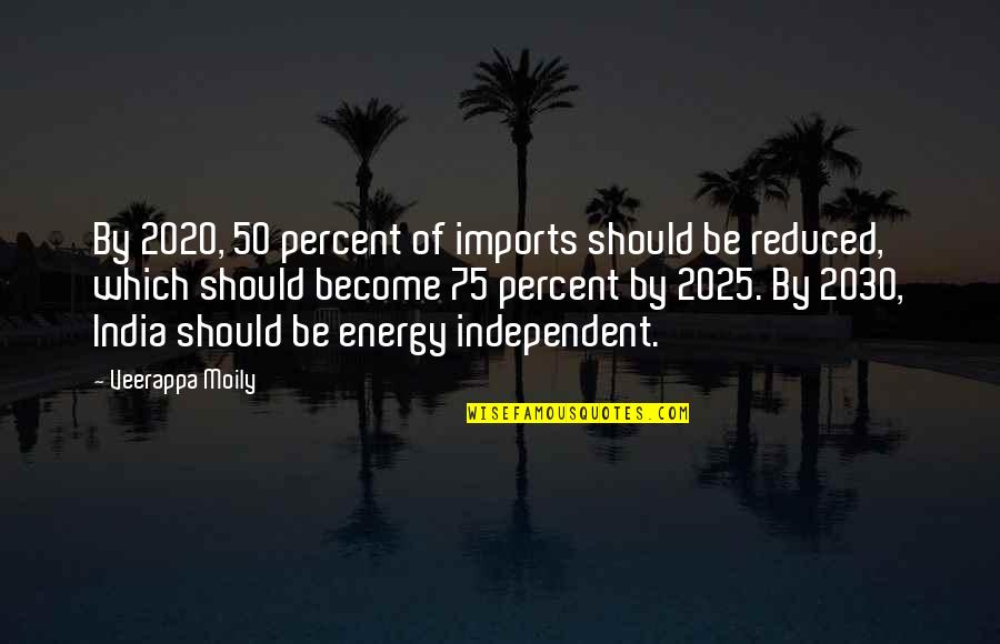 Nury Vittachi Quotes By Veerappa Moily: By 2020, 50 percent of imports should be