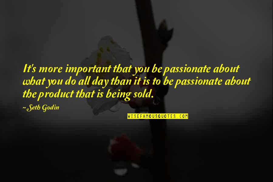 Nutrimentor Quotes By Seth Godin: It's more important that you be passionate about