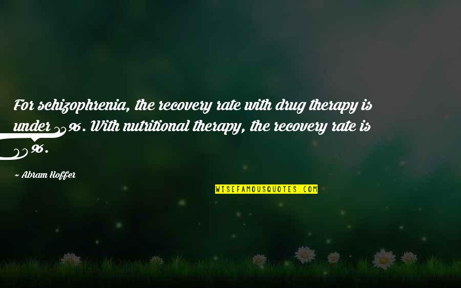 Nutritional Quotes By Abram Hoffer: For schizophrenia, the recovery rate with drug therapy Nutritional Quotes By Abram Hoffer: For schizophrenia, the recovery rate with drug therapy