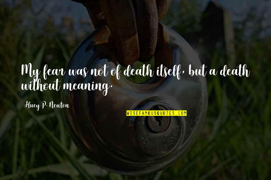 Nutriva Poiares Quotes By Huey P. Newton: My fear was not of death itself, but