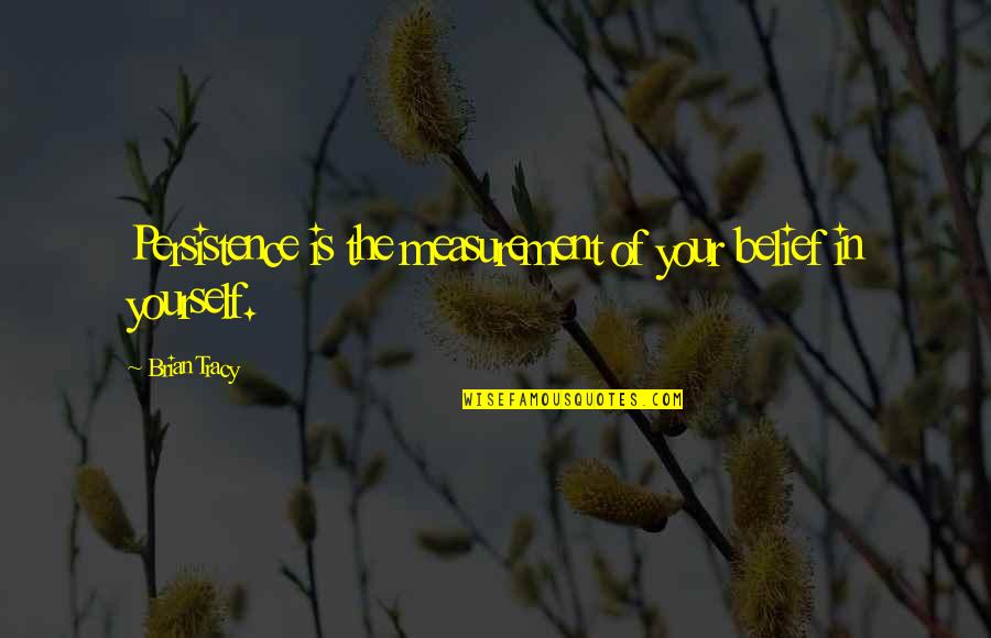 Nuttin Nyce Quotes By Brian Tracy: Persistence is the measurement of your belief in