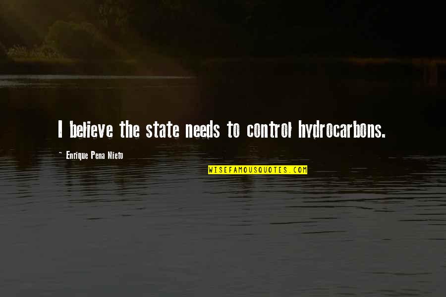 Nuwasir Quotes By Enrique Pena Nieto: I believe the state needs to control hydrocarbons.
