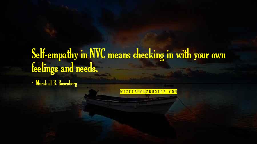 Nvc Quotes By Marshall B. Rosenberg: Self-empathy in NVC means checking in with your