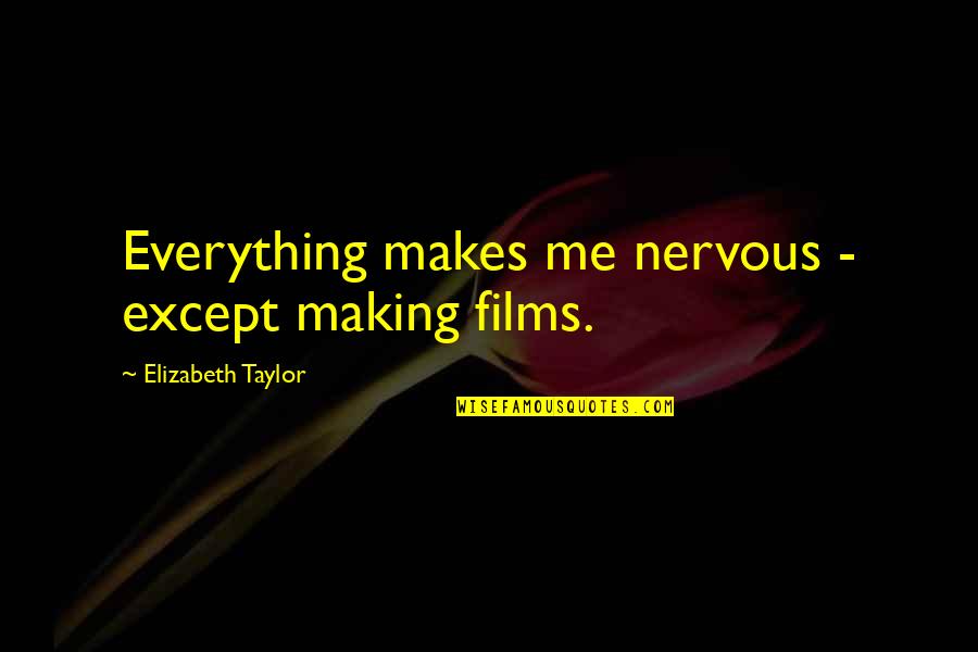 Nya Ninjago Quotes By Elizabeth Taylor: Everything makes me nervous - except making films.