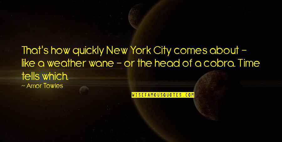 Nyc Quotes By Amor Towles: That's how quickly New York City comes about
