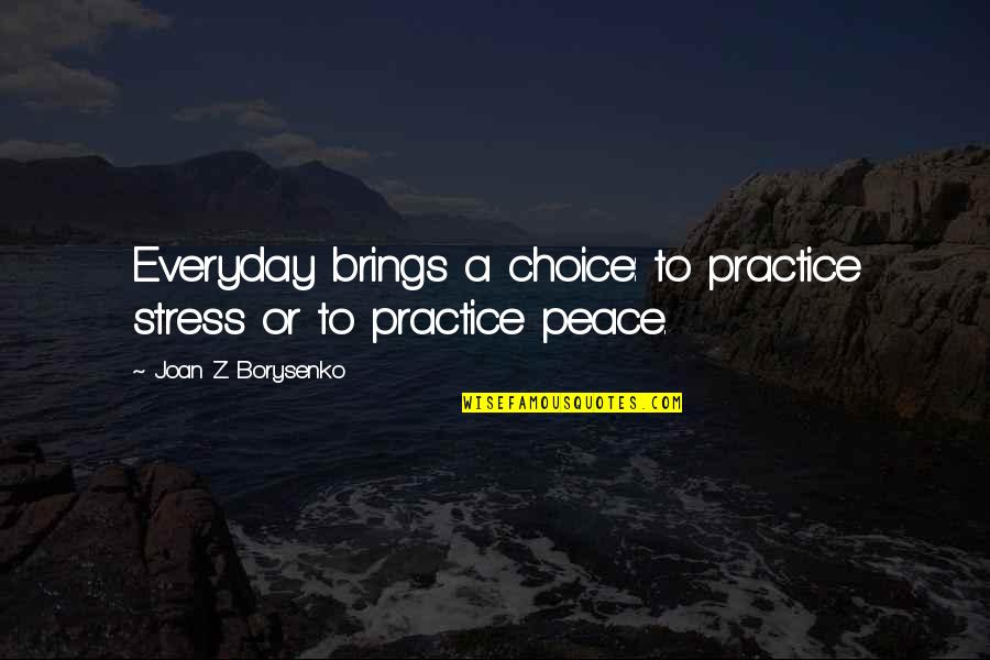 Nydegger Candice Quotes By Joan Z. Borysenko: Everyday brings a choice: to practice stress or