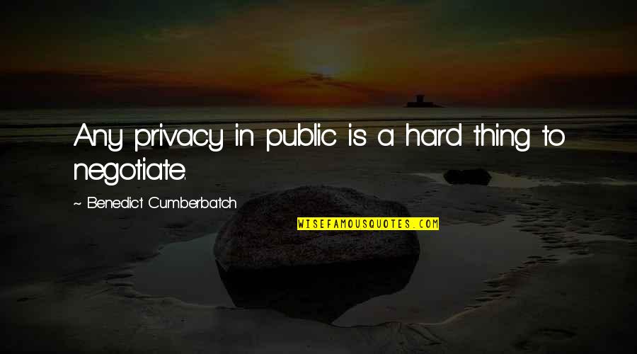 Nyembezi Zika Quotes By Benedict Cumberbatch: Any privacy in public is a hard thing