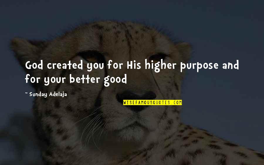 Nying Nying Quotes By Sunday Adelaja: God created you for His higher purpose and Nying Nying Quotes By Sunday Adelaja: God created you for His higher purpose and