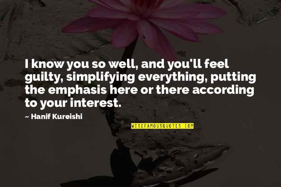 Nylora Studio Quotes By Hanif Kureishi: I know you so well, and you'll feel