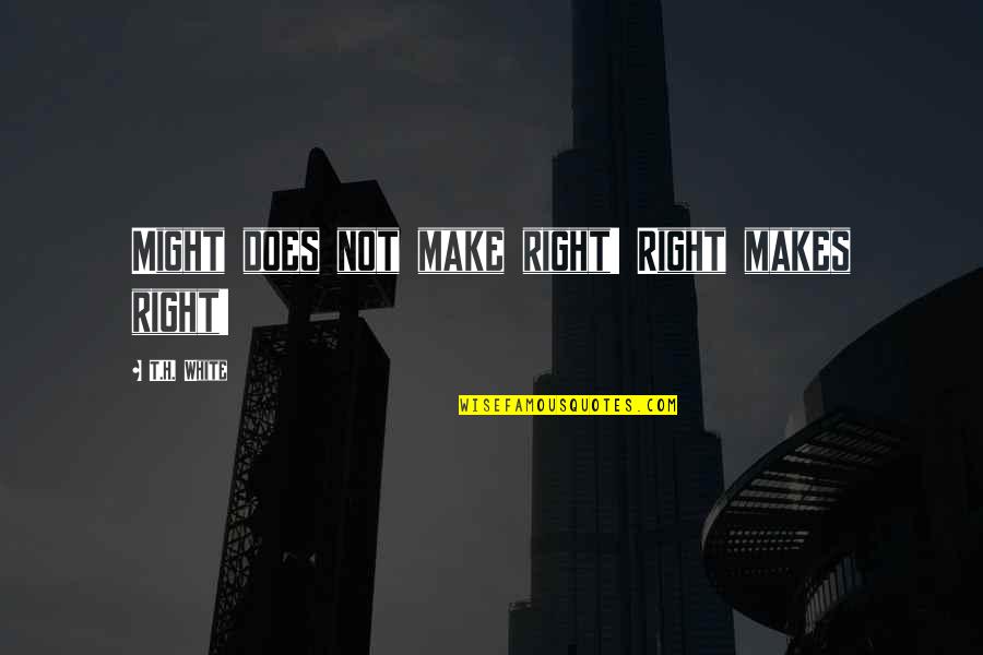 Nymahu Quotes By T.H. White: Might does not make right! Right makes right!