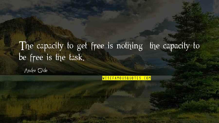 Nyuk Quotes By Andre Gide: The capacity to get free is nothing; the