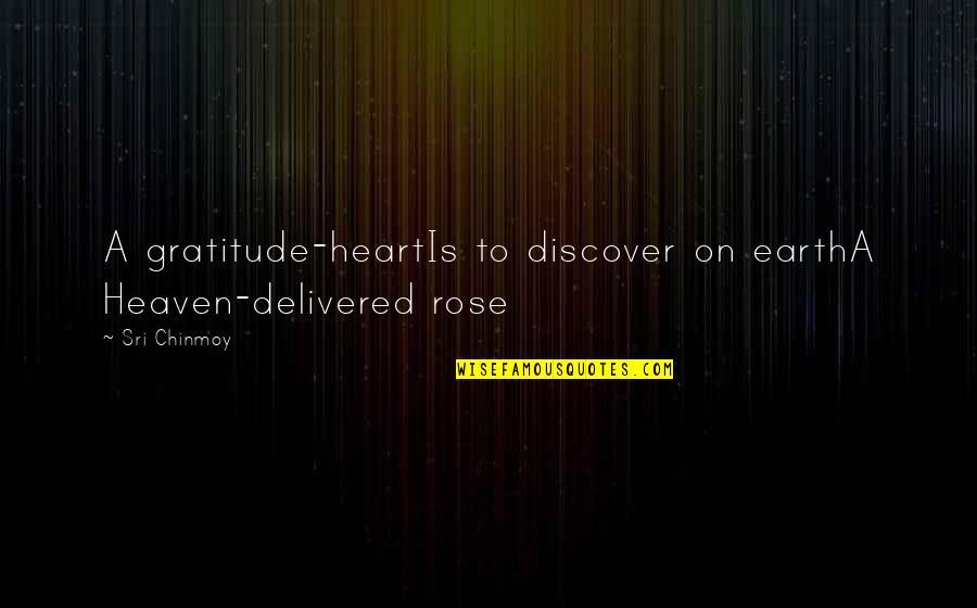 O Corvo Quotes By Sri Chinmoy: A gratitude-heartIs to discover on earthA Heaven-delivered rose