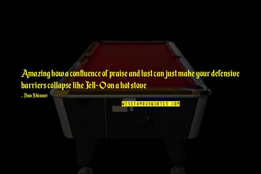 O Humor Quotes By Dan Skinner: Amazing how a confluence of praise and lust