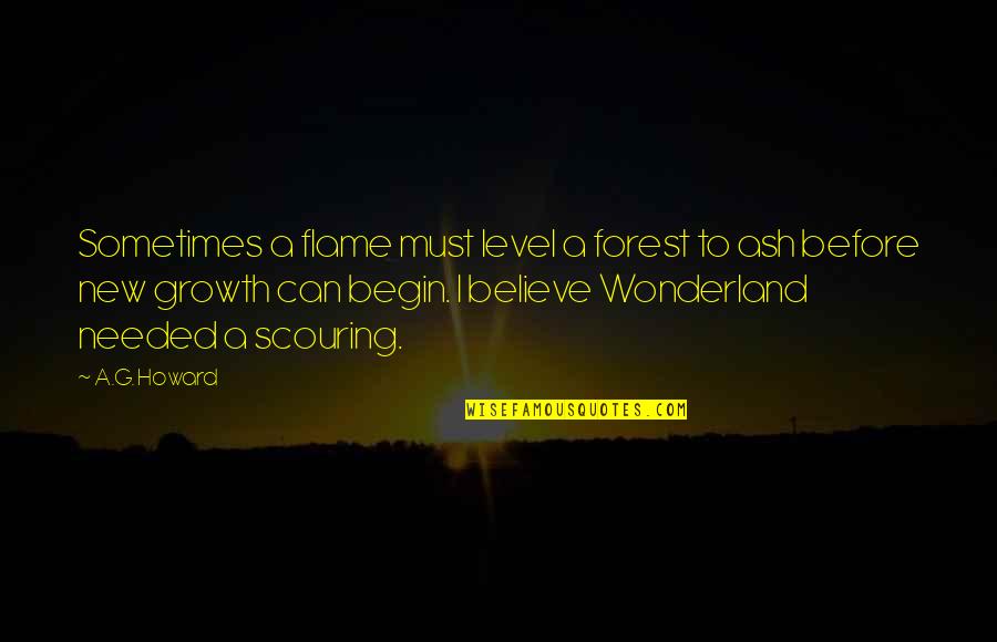 O Level Quotes By A.G. Howard: Sometimes a flame must level a forest to