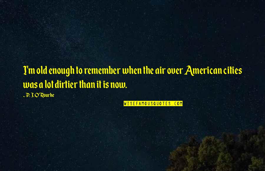 O M Quotes By P. J. O'Rourke: I'm old enough to remember when the air