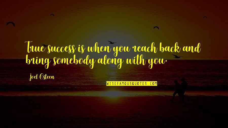 Oaho Quotes By Joel Osteen: True success is when you reach back and