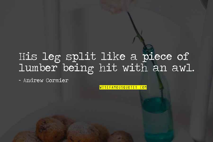 Oaj Flights Quotes By Andrew Cormier: His leg split like a piece of lumber Oaj Flights Quotes By Andrew Cormier: His leg split like a piece of lumber