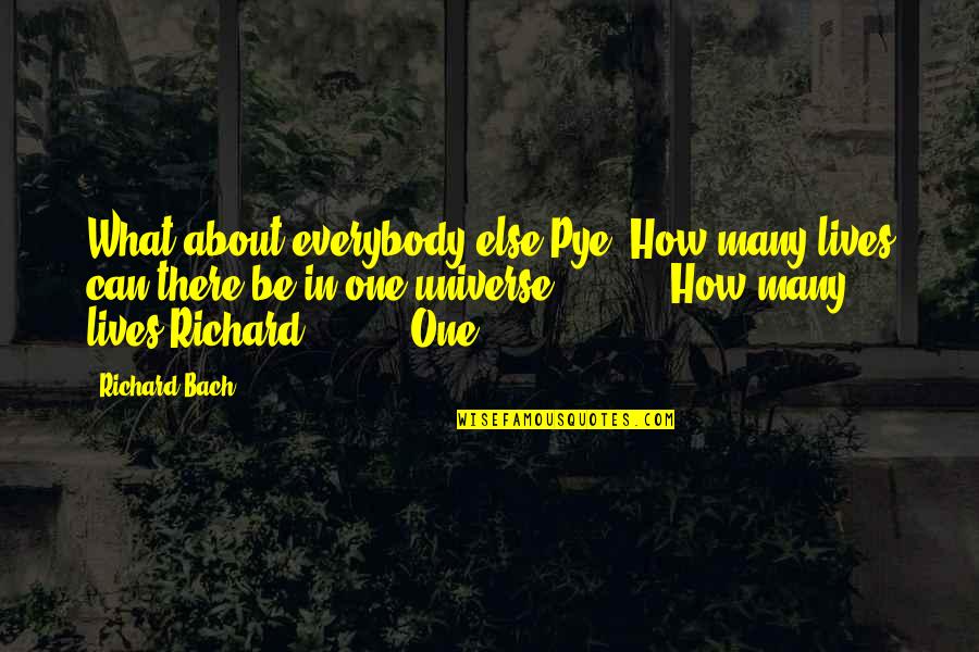 Oakenshield Kitchens Quotes By Richard Bach: What about everybody else Pye? How many lives