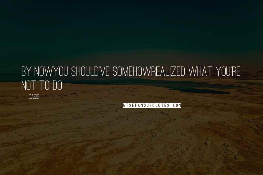 Oasis quotes: By nowyou should've somehowrealized what you're not to do