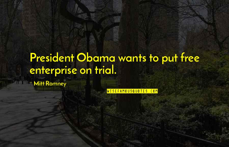 Obama And Romney Quotes By Mitt Romney: President Obama wants to put free enterprise on