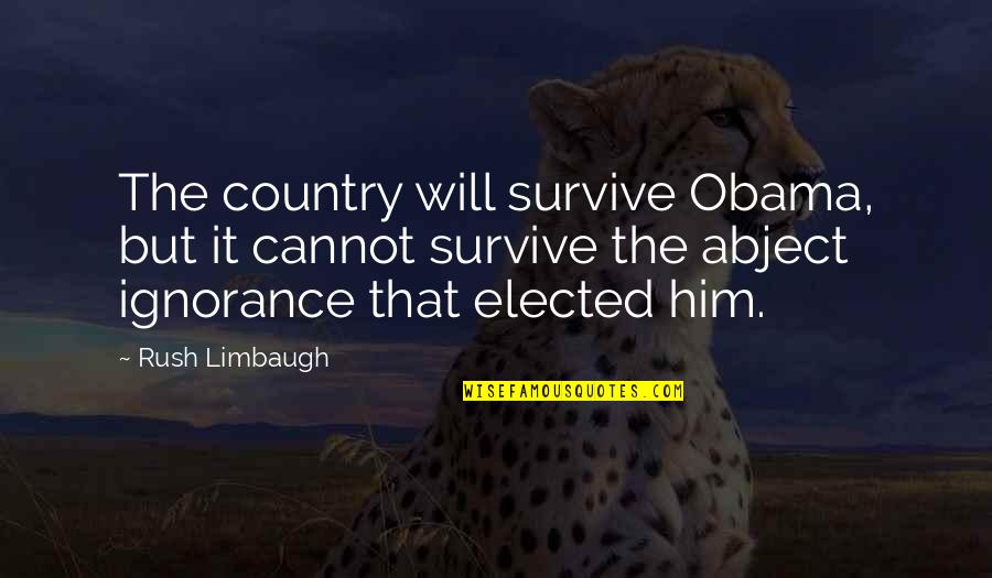 Obama Quotes By Rush Limbaugh: The country will survive Obama, but it cannot Obama Quotes By Rush Limbaugh: The country will survive Obama, but it cannot
