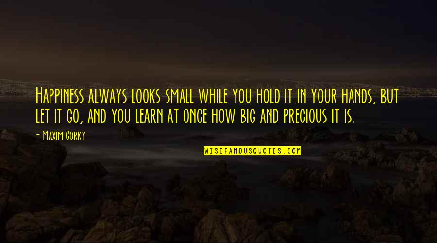 Obecanobe Quotes By Maxim Gorky: Happiness always looks small while you hold it Obecanobe Quotes By Maxim Gorky: Happiness always looks small while you hold it