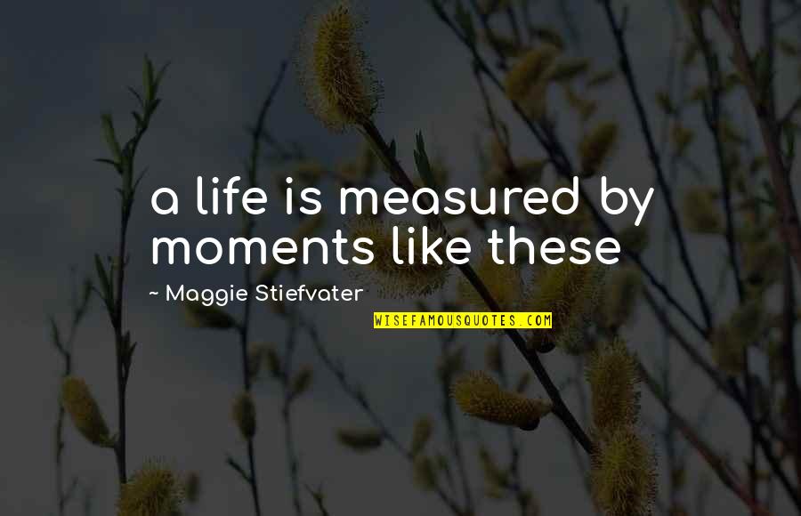 Obedience To Authority Quotes By Maggie Stiefvater: a life is measured by moments like these