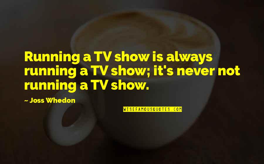 Obelisco Planta Quotes By Joss Whedon: Running a TV show is always running a