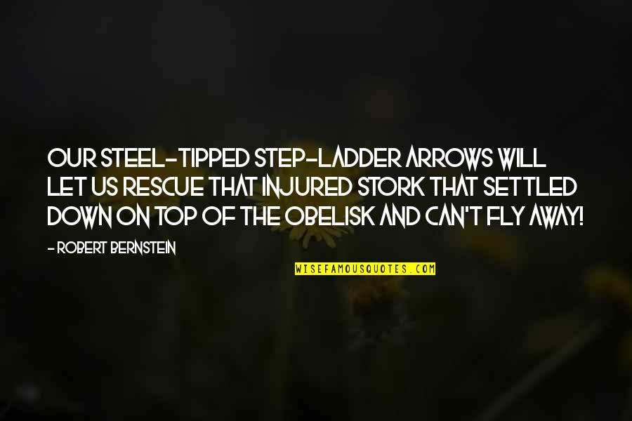 Obelisk Quotes By Robert Bernstein: Our steel-tipped step-ladder arrows will let us rescue