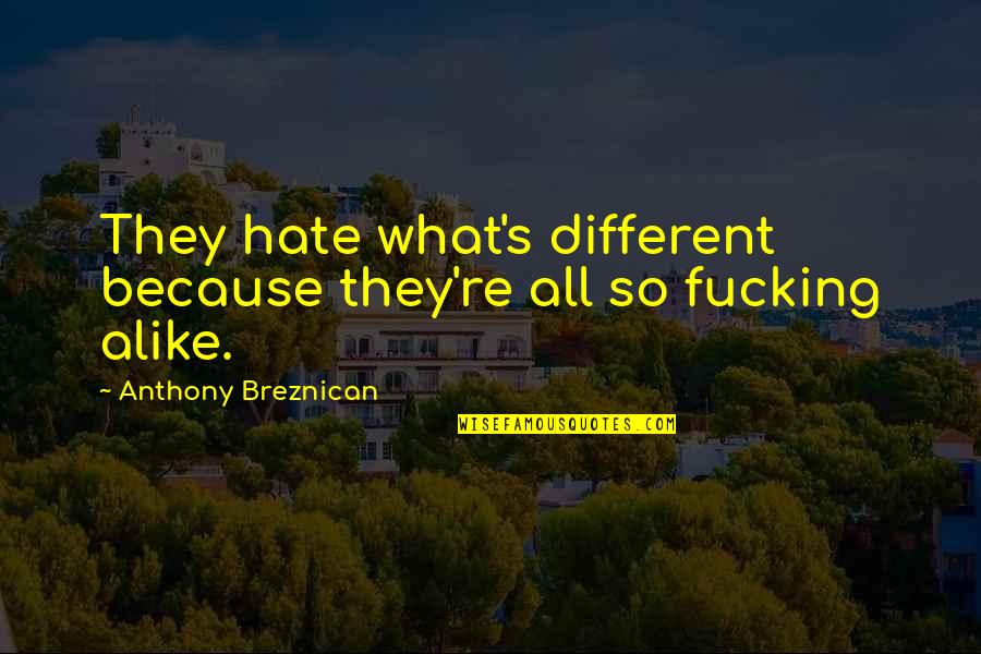 Oberacker Landscaping Quotes By Anthony Breznican: They hate what's different because they're all so Oberacker Landscaping Quotes By Anthony Breznican: They hate what's different because they're all so