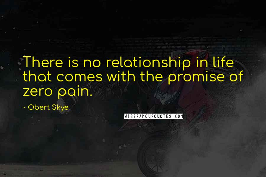Obert Skye quotes: There is no relationship in life that comes with the promise of zero pain.