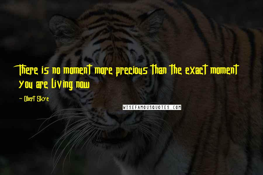 Obert Skye quotes: There is no moment more precious than the exact moment you are living now