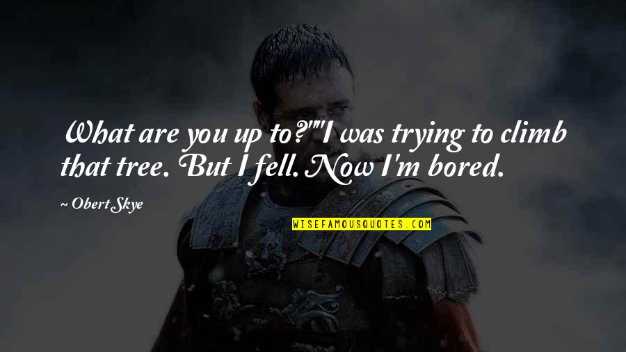 Obert Skye Quotes By Obert Skye: What are you up to?""I was trying to