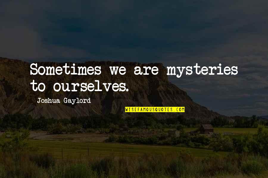Obierika Character Quotes By Joshua Gaylord: Sometimes we are mysteries to ourselves. Obierika Character Quotes By Joshua Gaylord: Sometimes we are mysteries to ourselves.