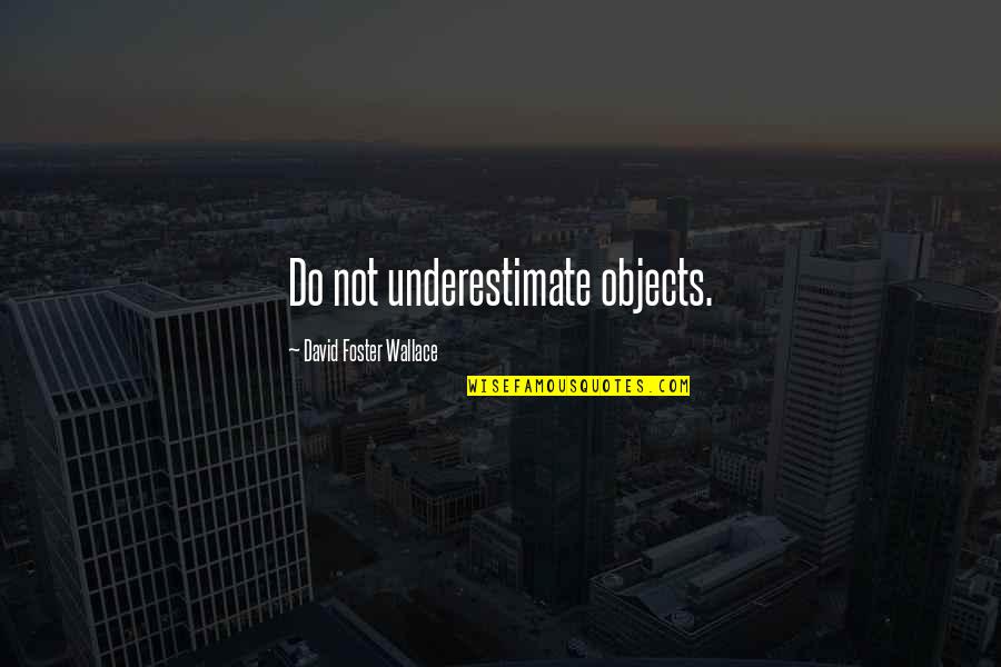 Objects Quotes By David Foster Wallace: Do not underestimate objects.