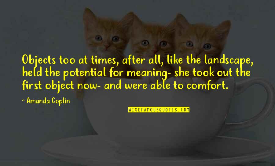Objects With Meaning Quotes By Amanda Coplin: Objects too at times, after all, like the