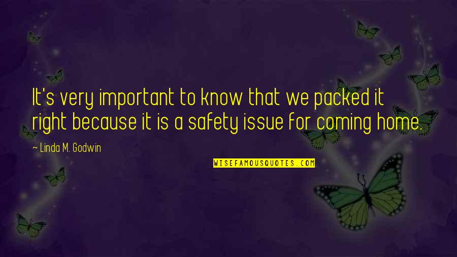 Oblik Zemlje Quotes By Linda M. Godwin: It's very important to know that we packed Oblik Zemlje Quotes By Linda M. Godwin: It's very important to know that we packed