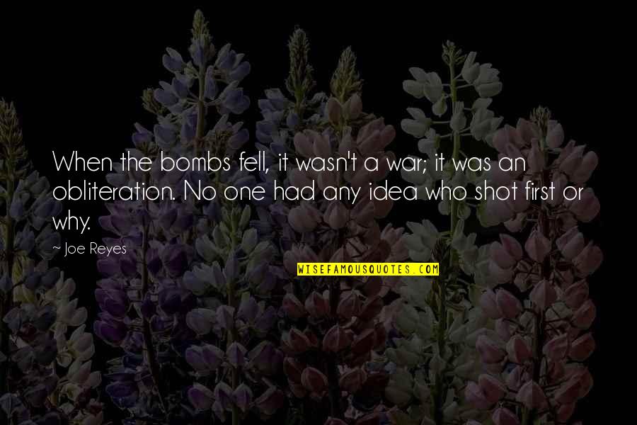 Obliteration Quotes By Joe Reyes: When the bombs fell, it wasn't a war;