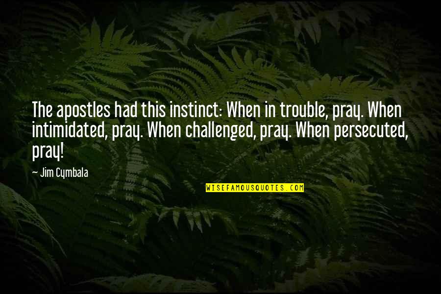Obnoxiously Cute Quotes By Jim Cymbala: The apostles had this instinct: When in trouble, Obnoxiously Cute Quotes By Jim Cymbala: The apostles had this instinct: When in trouble,