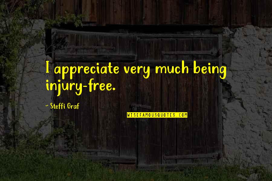 Obral Baju Quotes By Steffi Graf: I appreciate very much being injury-free. Obral Baju Quotes By Steffi Graf: I appreciate very much being injury-free.